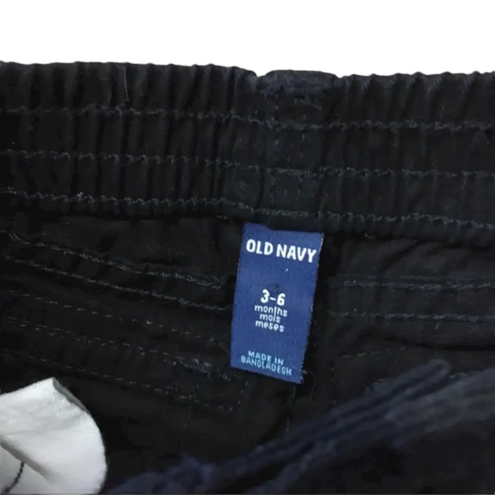 Old‎ Navy Boys Shorts Size 3-6 Months Black White Plaid Cuffed NEW